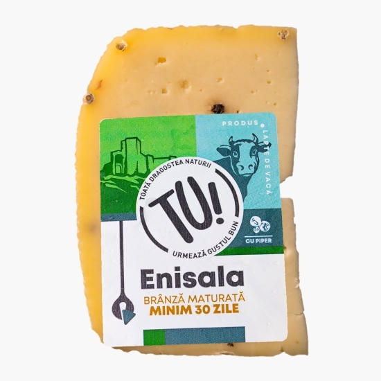 Brânză maturată cu piper Enisala, maturată minim 30 de zile, 250g