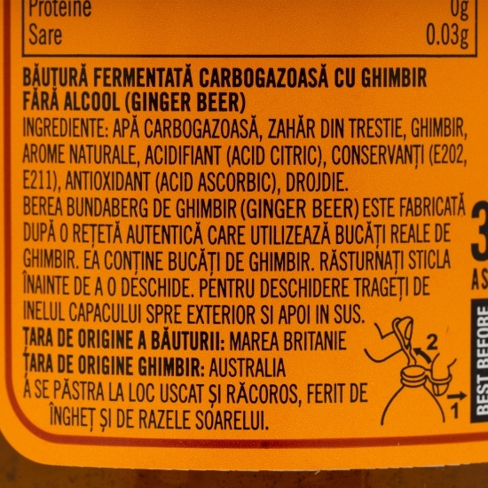 Bere cu ghimbir, fără alcool, 4x0.375l