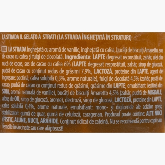 Înghețată cu cafea, vanilie și biscuiți amaretto A Strati 473ml