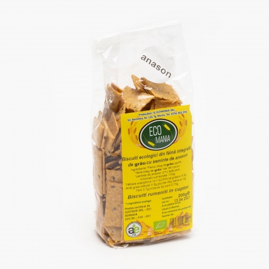 Biscuiți ecologici din făină integrală de grâu cu anason 200g