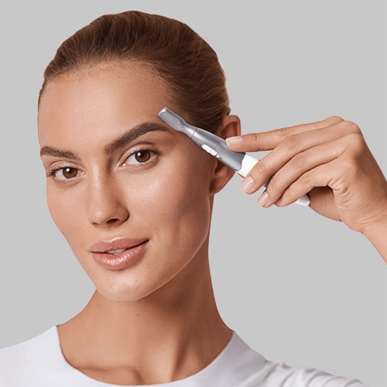 Trimmer de precizie pentru sprâncene FG1106, încărcare pe baterie, alb/argintiu