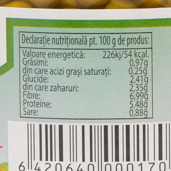 Mazăre verde fină 700g