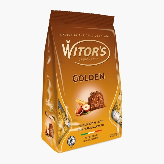 Praline de ciocolată cu umplutură de alune și cereale Golden 125g