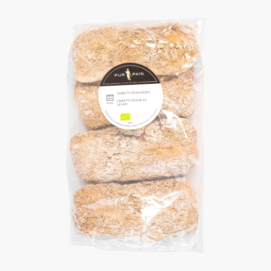 Pâine ciabatta cu maia și semințe de susan precoaptă, eco 4x135g 