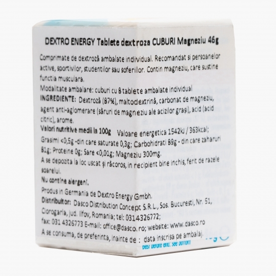 Tablete dextroză cuburi magneziu 46g