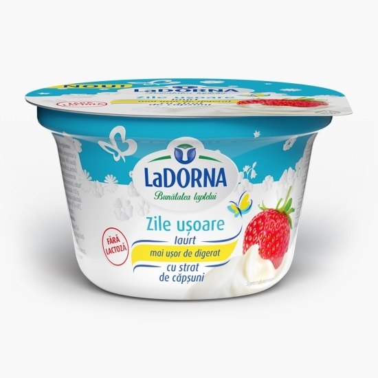 Iaurt cu căpșuni fără lactoză, 1.6% grăsime, 150g