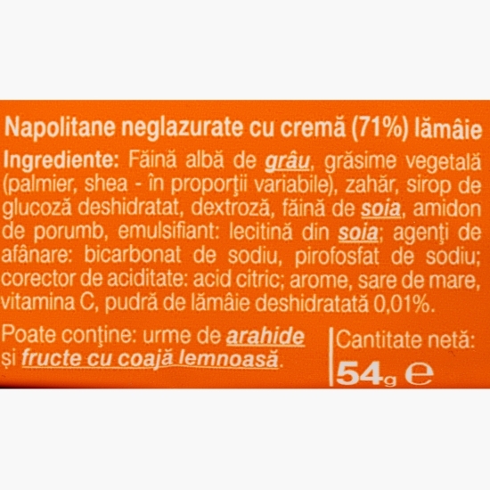 Napolitane Skinny neglazurate, cu cremă de lămâie 54g