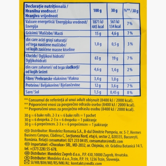 Rondele Bake Rolls cu smântână și ceapă 80g