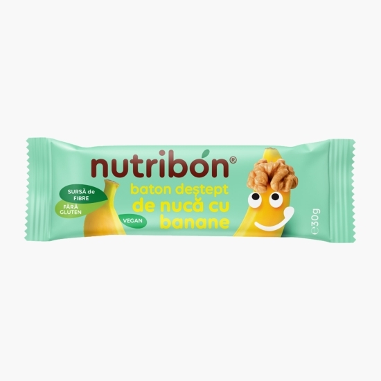 Baton vegan de banane cu nucă, fără gluten 30g