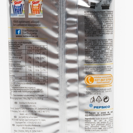 Popcorn microunde aromă unt 80g