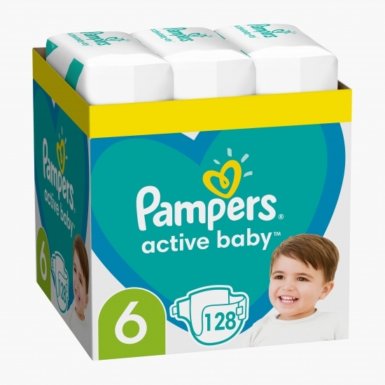 Scutece Active Baby XXL Box, mărimea 6, 13-18kg, 128 buc