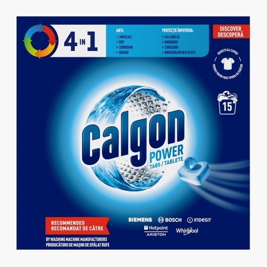 Tablete anticalcar pentru mașina de spălat 4în1, 15 spălări