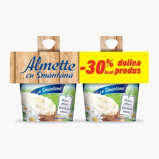 Pachet cremă de brânză cu smântână 2x150g, 1+1-30%