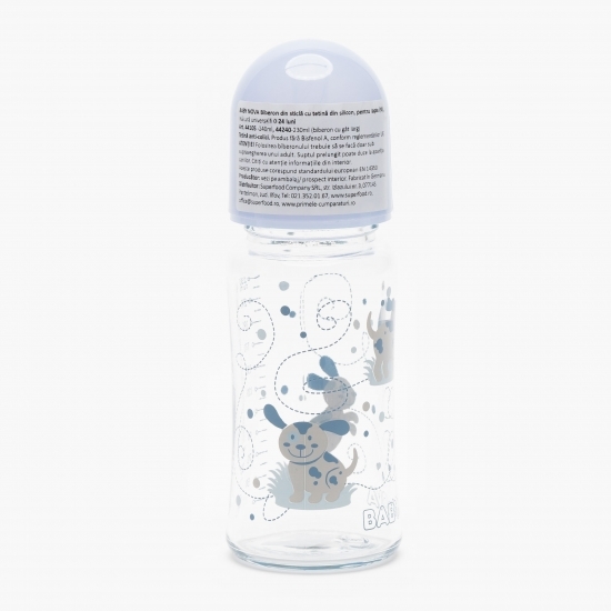 Biberon sticlă gât larg, 0-24 luni, 240ml 