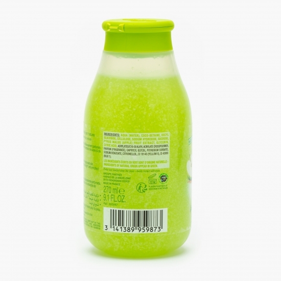 Gel de duș exfoliant bio zahăr și mere 270ml