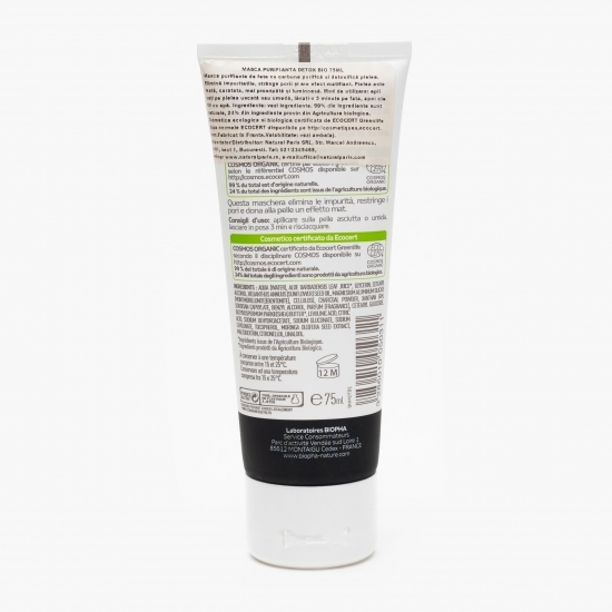 Mască de față detox bio cu cărbune 75ml