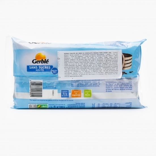 Galete de orez cu ciocolată neagră fără zahăr 130g