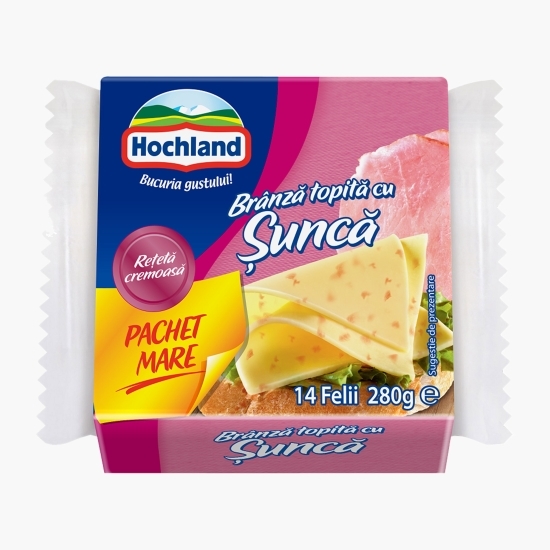 Brânză topită felii cu șuncă 280g (pachet mare)