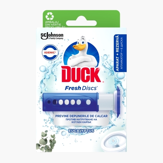 Aparat pentru curățarea toaletei cu Fresh Discs eucalipt 36ml