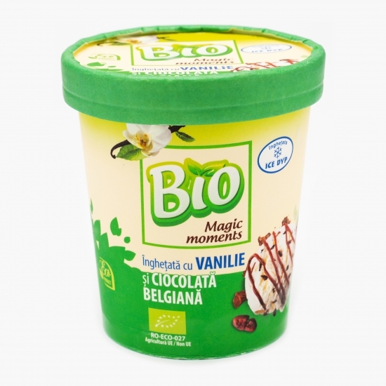 Înghețată eco cu vanilie și ciocolată belgiană 480ml
