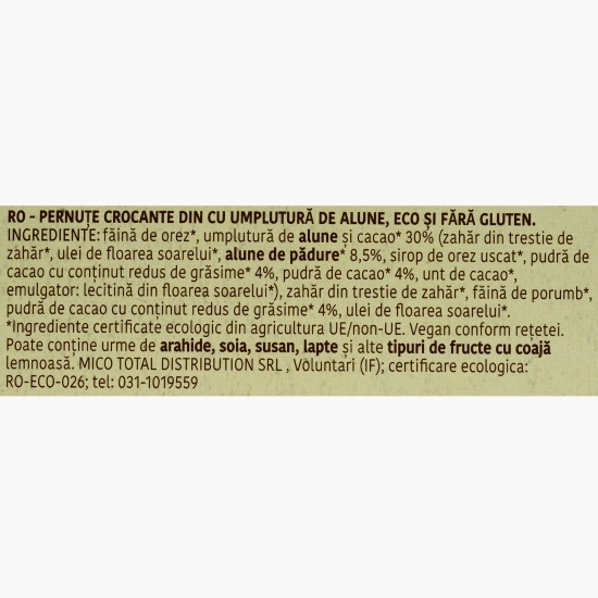 Cereale pernuțe crocante ECO din orez cu umplutură de alune, fără gluten 300g
