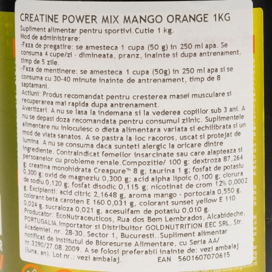 Creatine Power Mix mango-portocală 1kg