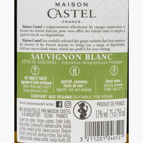 Vin alb sec Sauvignon Blanc, 11%, 0.75l