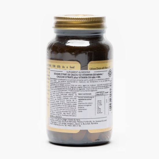 Citrat de Calciu cu Vitamina D3, 60 tablete