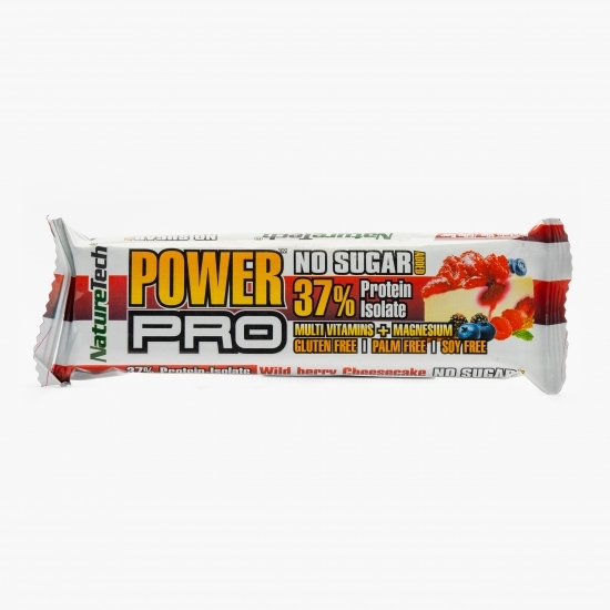 Baton energizant Power Pro cu aromă de cheesecake fără zahăr adăugat 50g