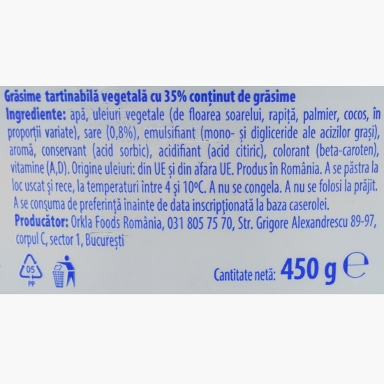 Grăsime tartinabilă vegetală cremoasă 450g