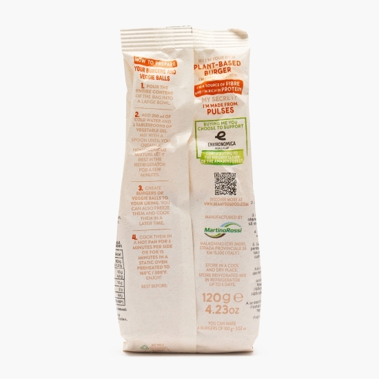 Amestec uscat pe bază de plante pentru burger și chiftele de legume, cu aromă picantă 120g