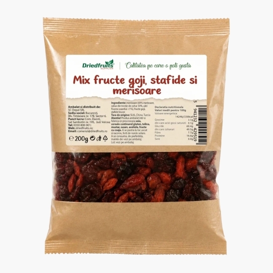 Mix goji, merișoare, stafide 200g