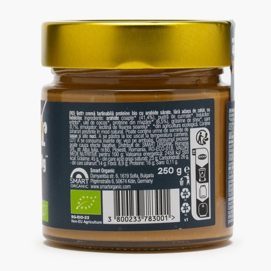 Cremă proteică de arahide sărate, fără zahăr adăugat eco 250g