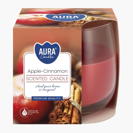 Lumânare pahar cu aromă de măr și scorțișoară