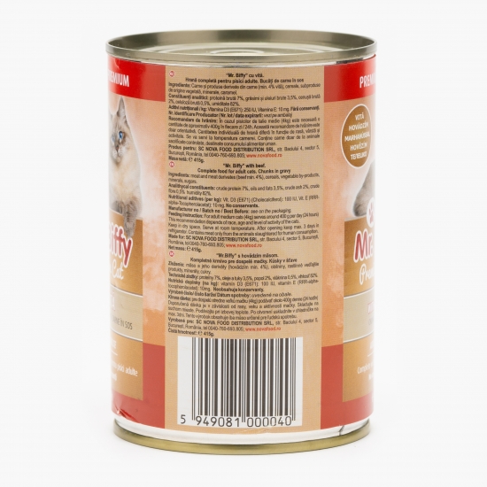 Hrană umedă pentru pisici, 415g, cu vită