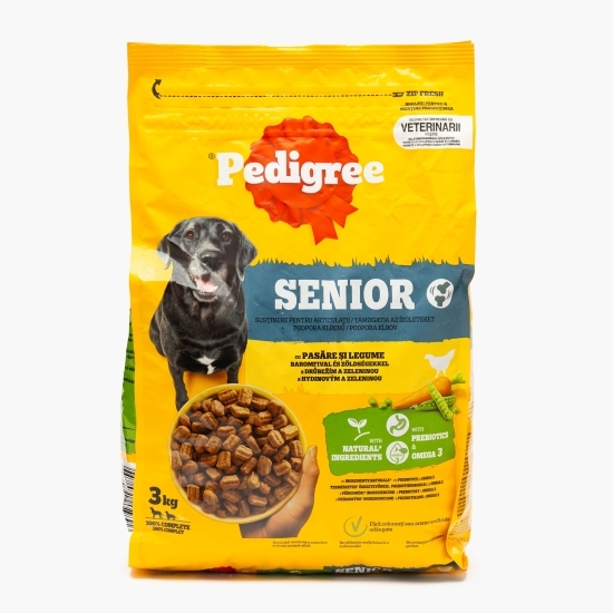 Hrană uscată pentru câini seniori, 3kg, cu pasăre și legume