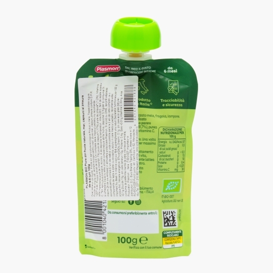 Piure eco de căpșuni, zmeură și măr 100g