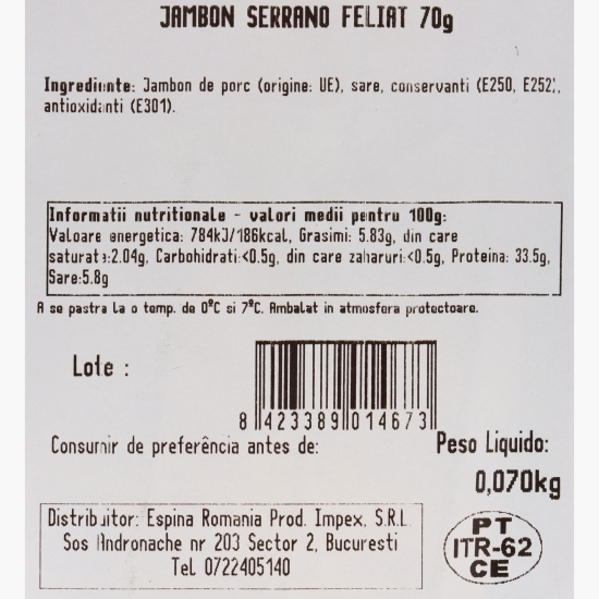 Jambon Serrano 70g