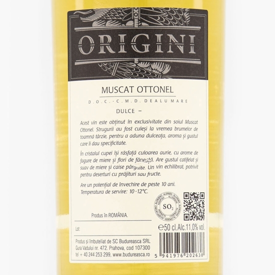 Vin alb dulce Muscat Ottonel, 11%, 0.5l