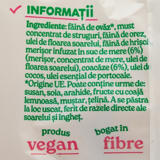 Biscuiți cu merișor și coacăze, fără zahăr adăugat 100g
