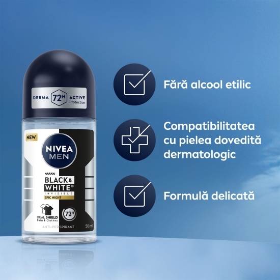 Deodorant antiperspirant roll-on Men Black & White Epic Night 50ml