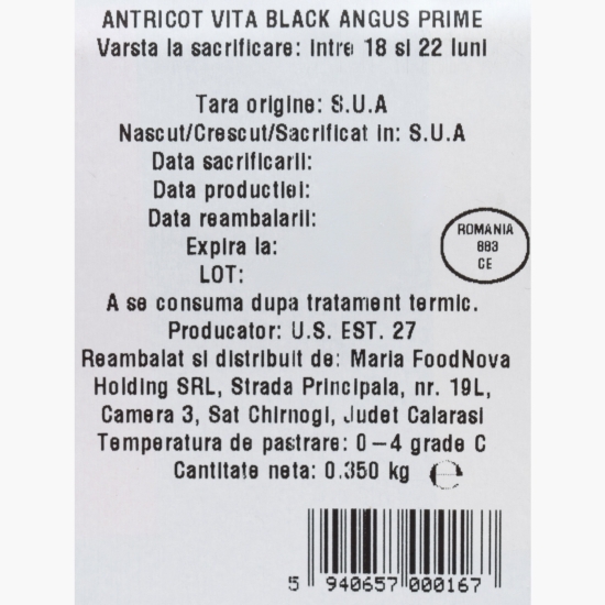 Antricot de vită Black Angus Prime 350g