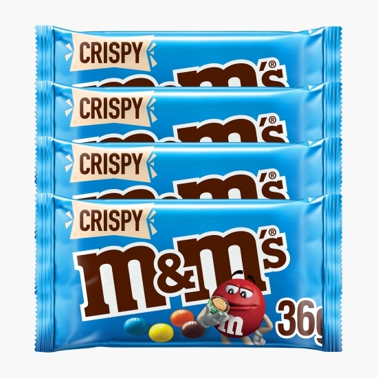 M&M'S - Bomboane cu miez din orez crocant în ciocolată cu lapte 4x36g