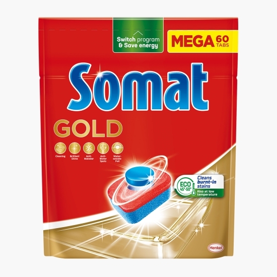 Detergent pentru mașina de spălat vase, Gold, 60 tablete