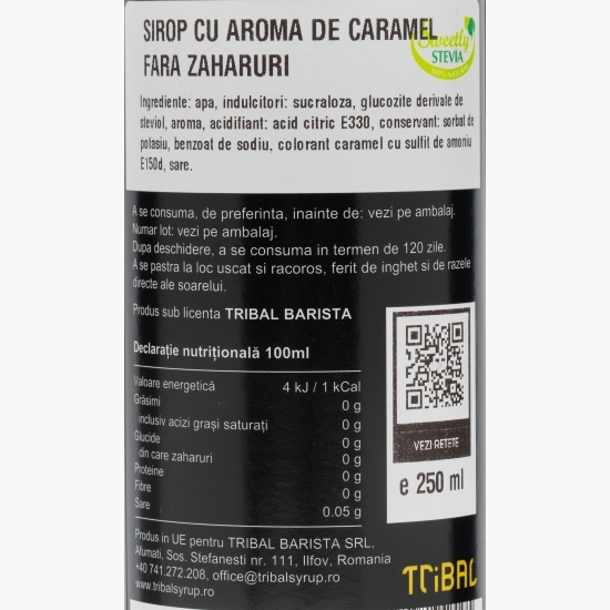 Sirop cafea caramel, fără zahăr 0.25l