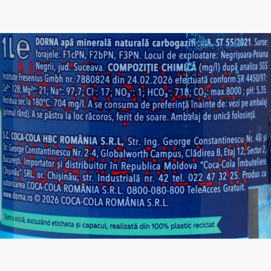 Apă minerală naturală intens carbogazificată 1l