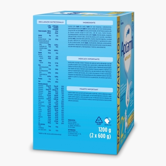 Formulă de lapte praf NUTRI-BIOTIK 2+, 2-3 ani, 1.200g