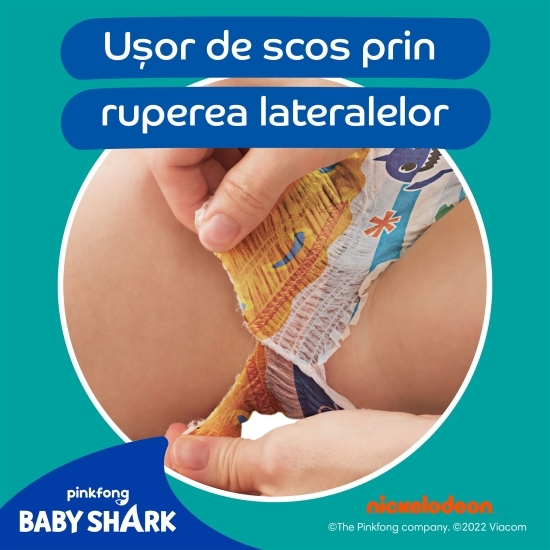 Scutece chiloțel pentru apă Splashers Baby Shark, mărimea 3-4, 6-11kg, 12 buc