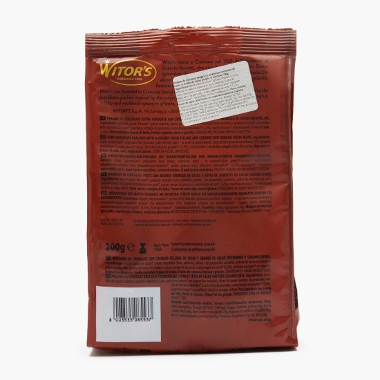 Praline de ciocolată neagră cu bucățele de cacao Noir 200g