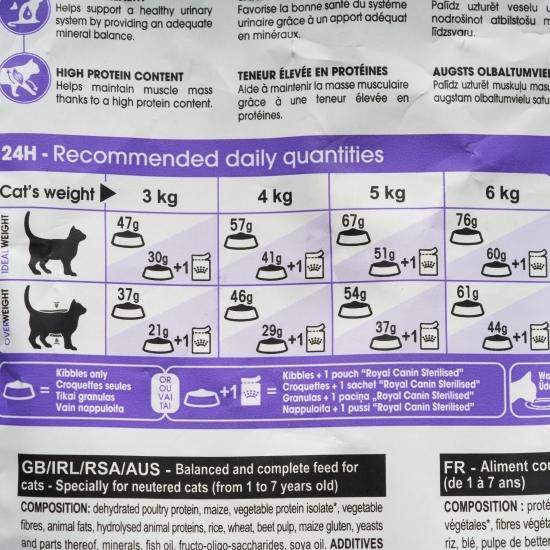 Hrană uscată pentru pisici sterilizate, 2kg